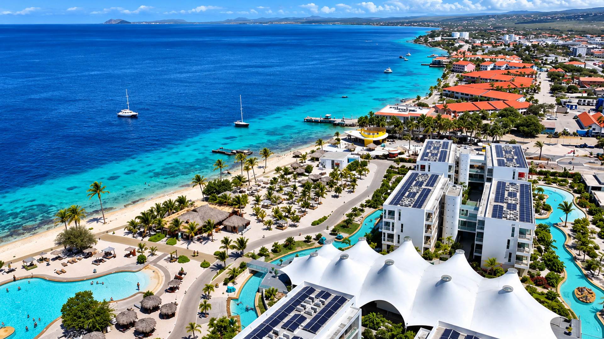 Turquoise waters along Bonaire’s tropical coast