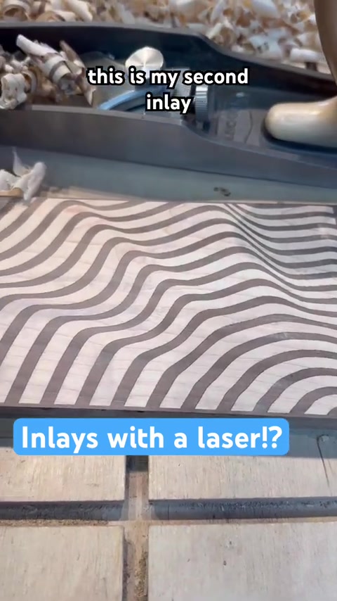 Making a wooden inlay with a laser #workshop #laserengraving #woodworker