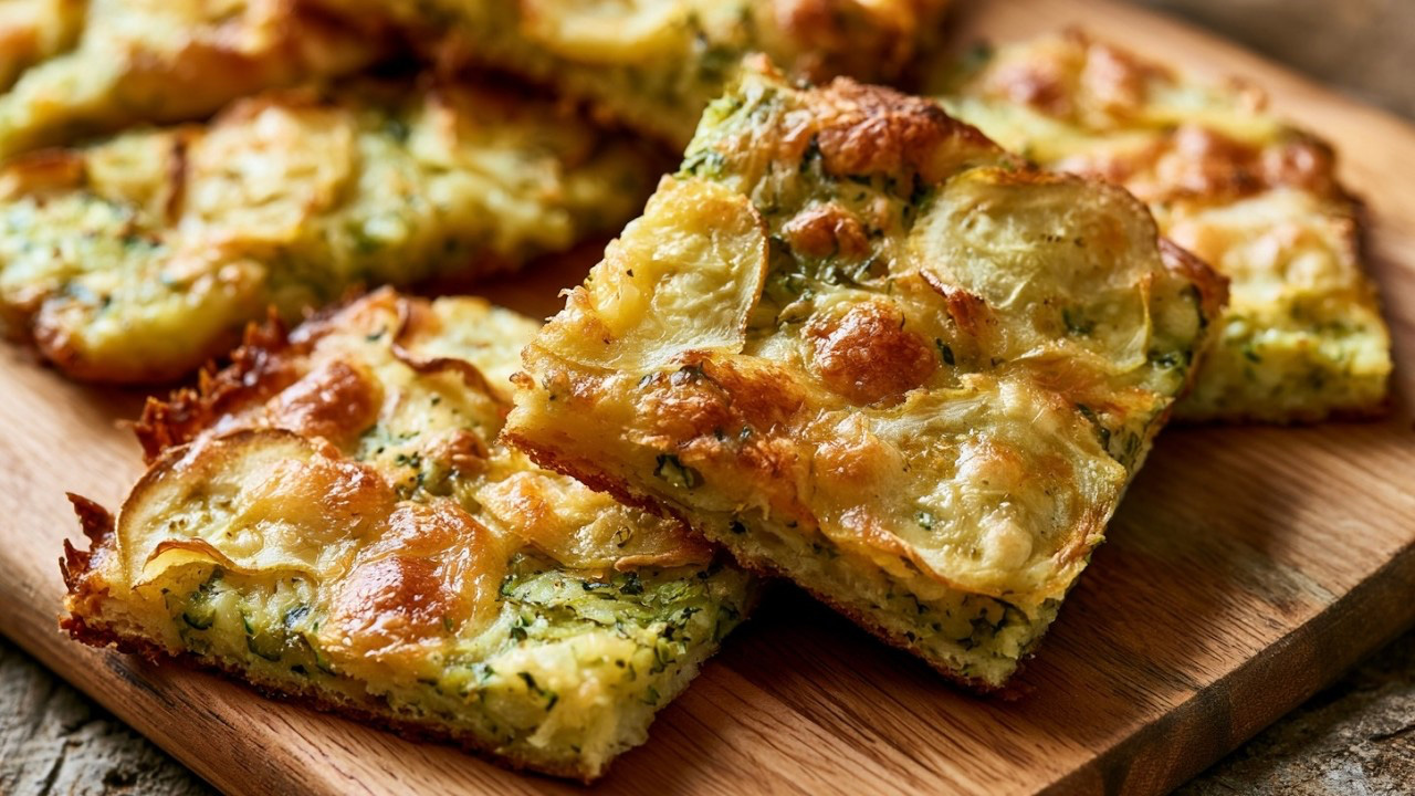 Potatoes and zucchini are better than pizza! Easy, cheesy and so delicious!