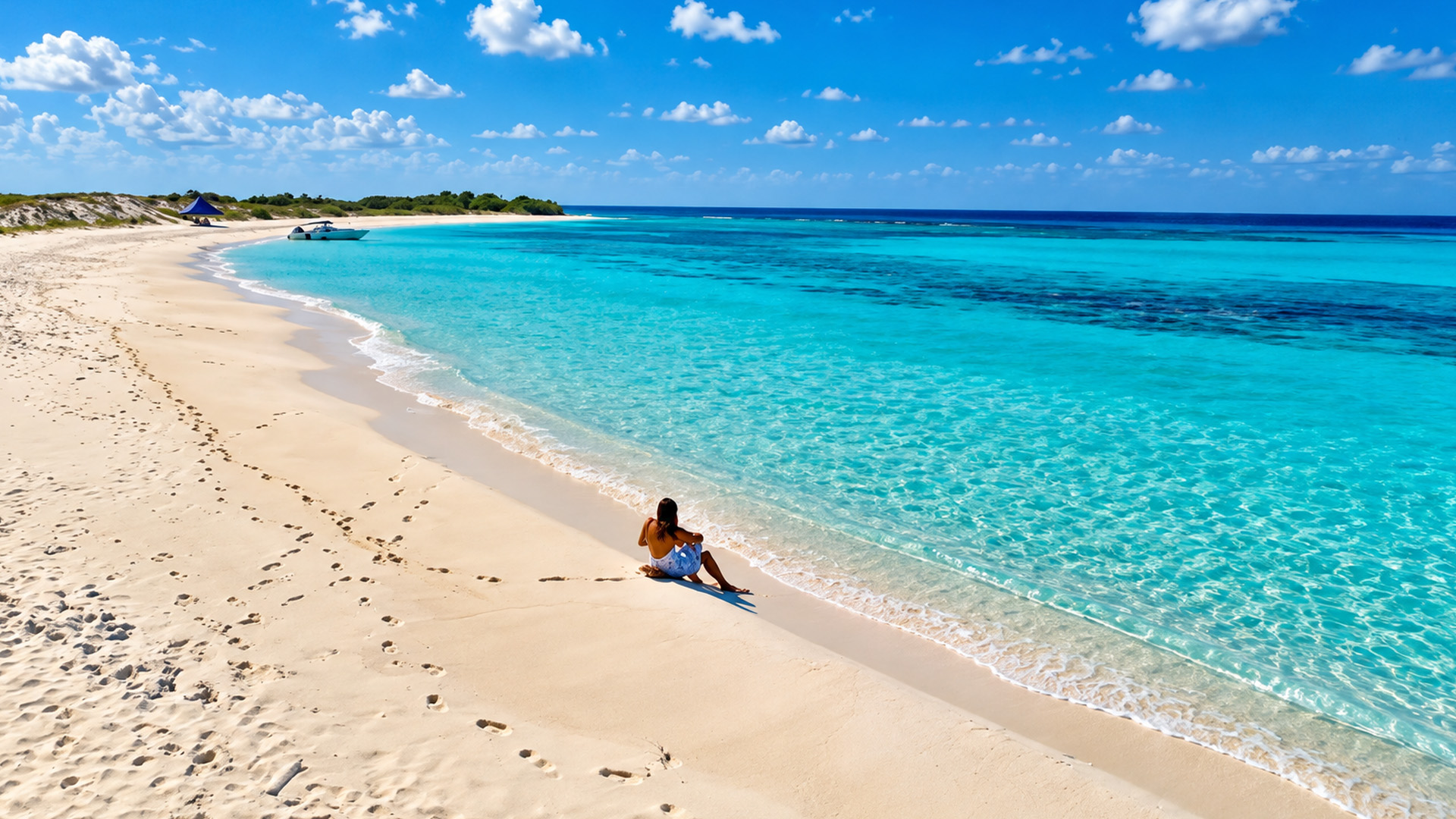 Clear turquoise waters around Cayo de Agua