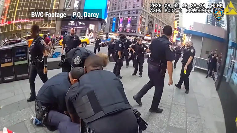 Officers shot Cisneros after she refused to put down her weapons and started brandishing her knives (Picture: NYPD)