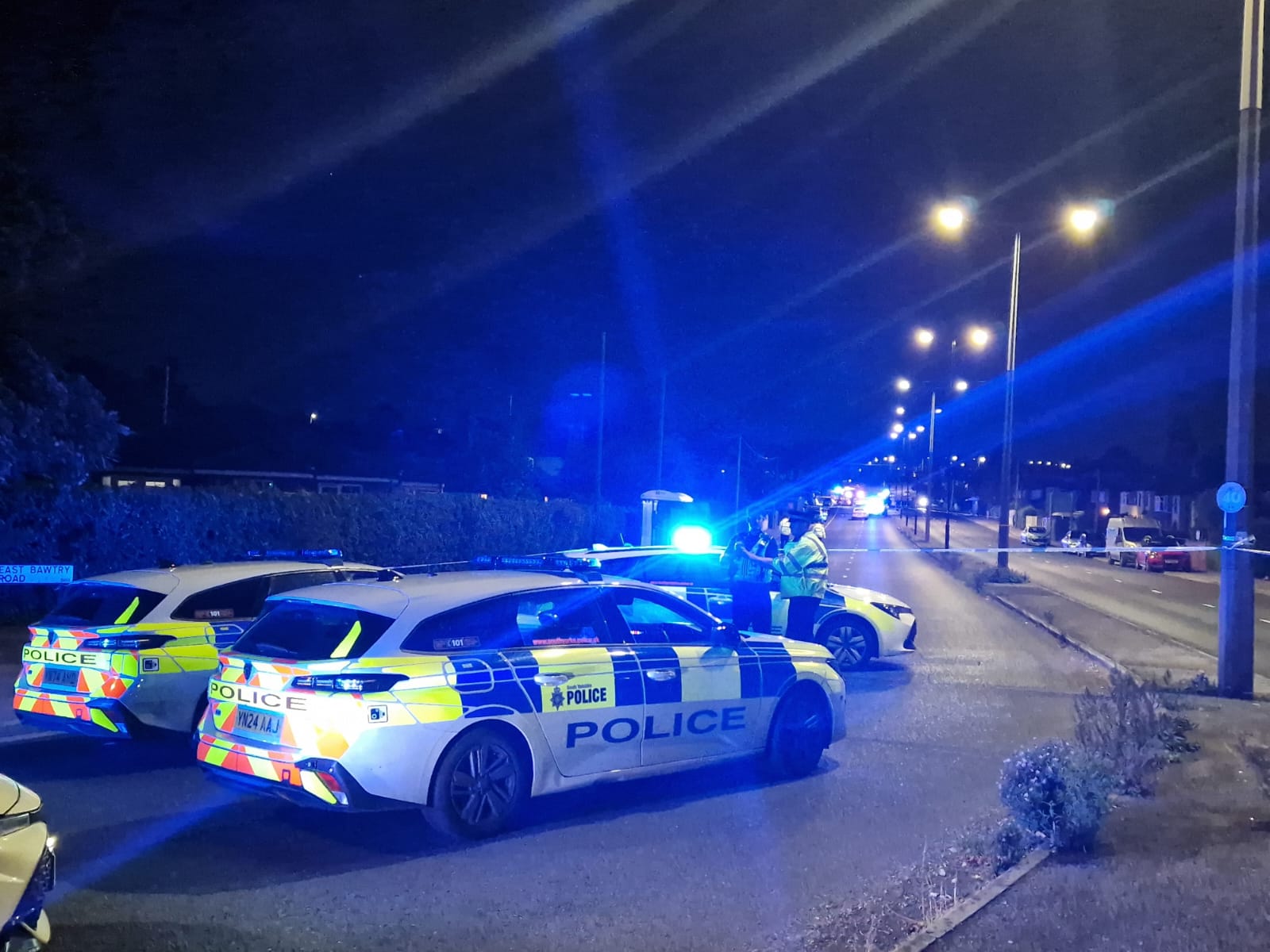 East Bawtry Road re-opens after crash and car blaze