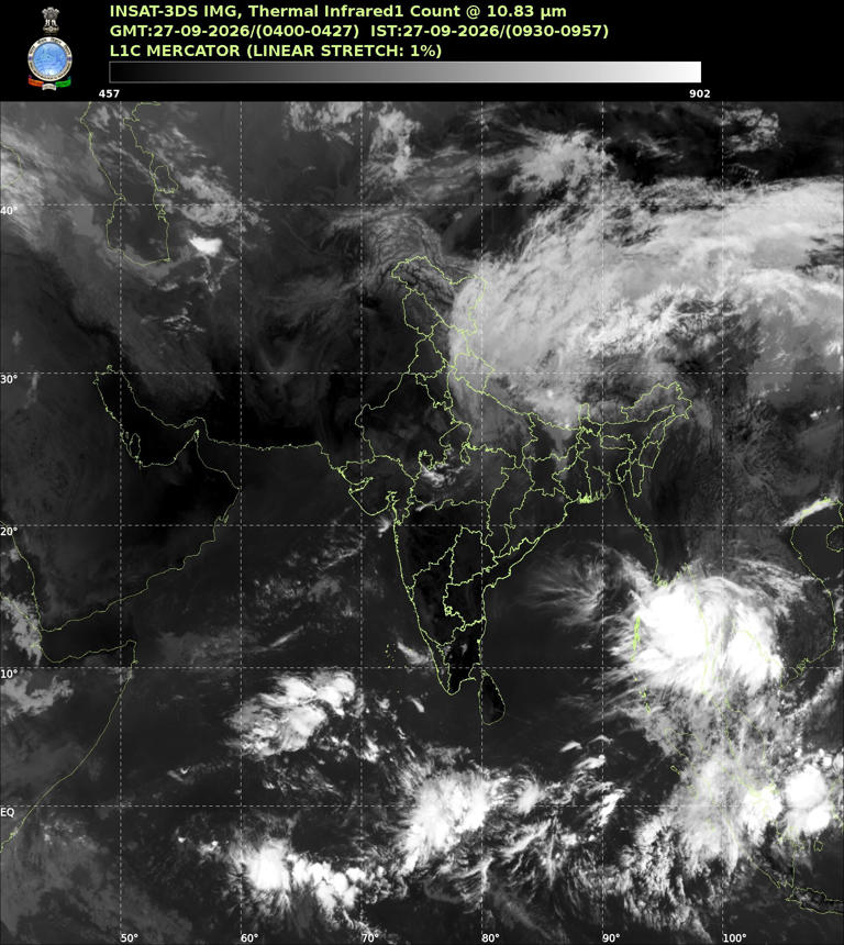 Satellite images reveal dramatic weather change over India within days