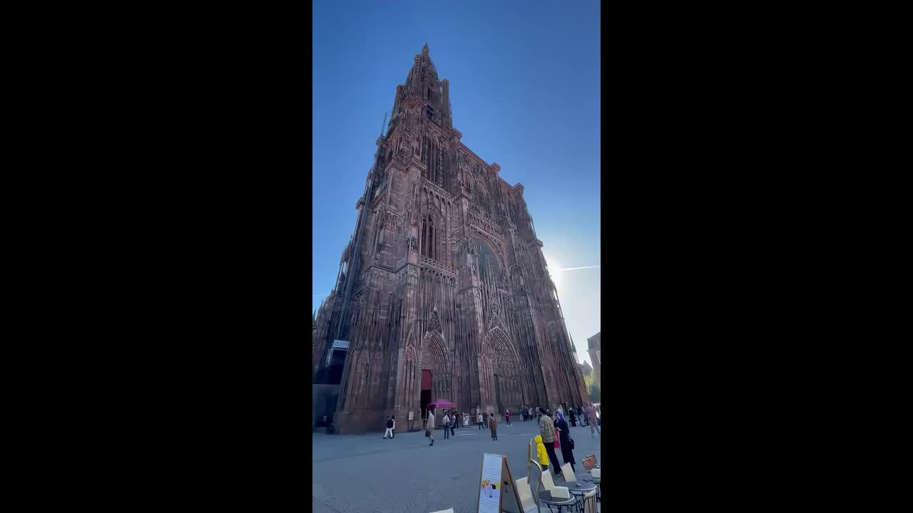 Strasbourg Cathedral stands tall in afternoon sunlight in Strasbourg ...