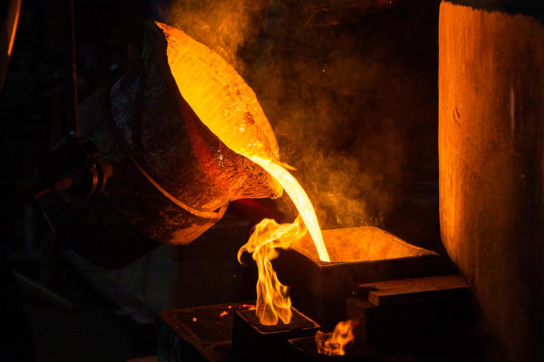 Casting metal means making a hole the exact shape of the object and ...