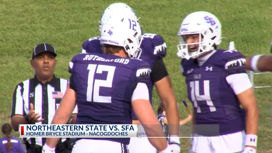 SFA football rolls to 63-14 win over Northeastern State