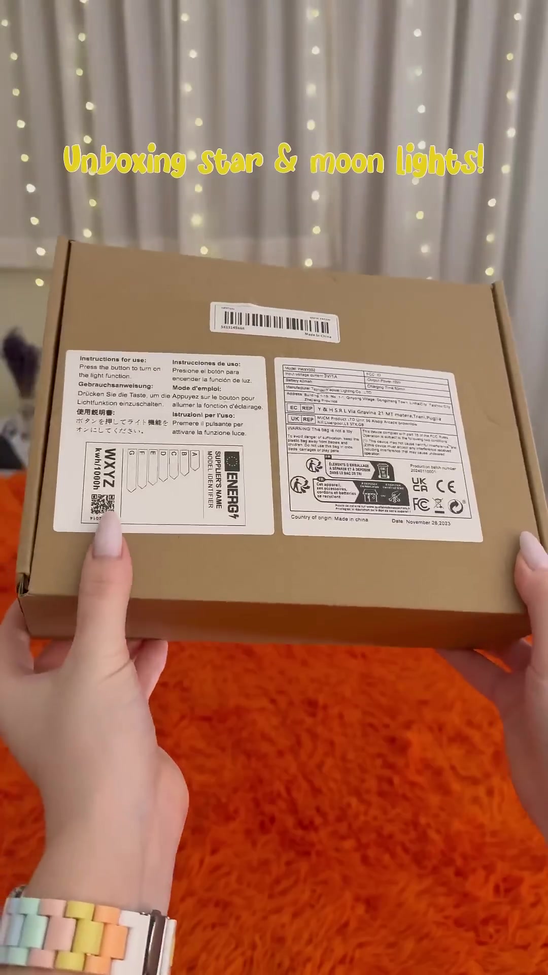 Star & moon fairy lights unboxing: Cozy window decor! 🌙