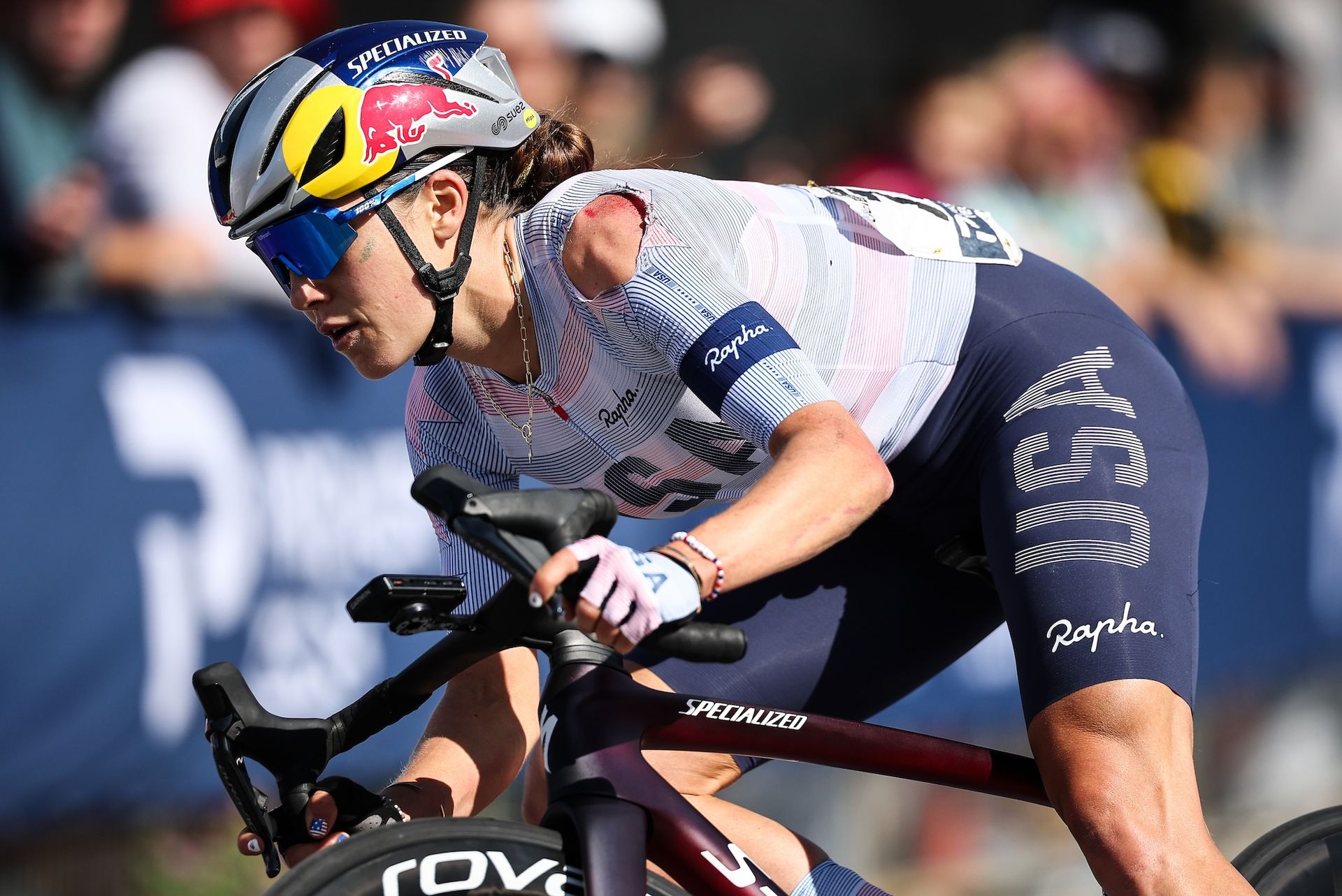 Kate Courtney's debut at Road World Championships ends after crash on ...