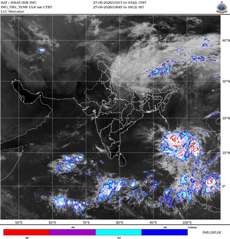Satellite images reveal dramatic weather change over India within days