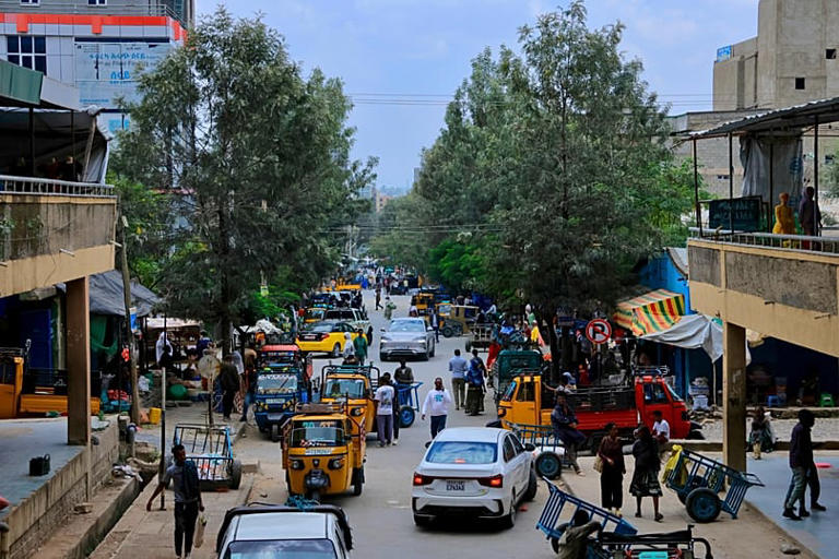 People walk through Mekelle, the capital of Ethiopia's Tigray region, as fighting intensifies on 24 September 2026. AP Photo
