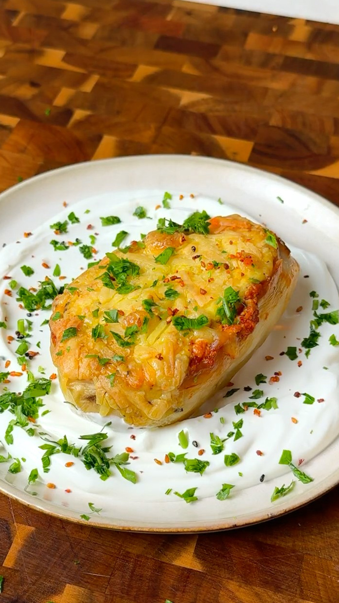 Vegan baked potatoes with a loaded topping
