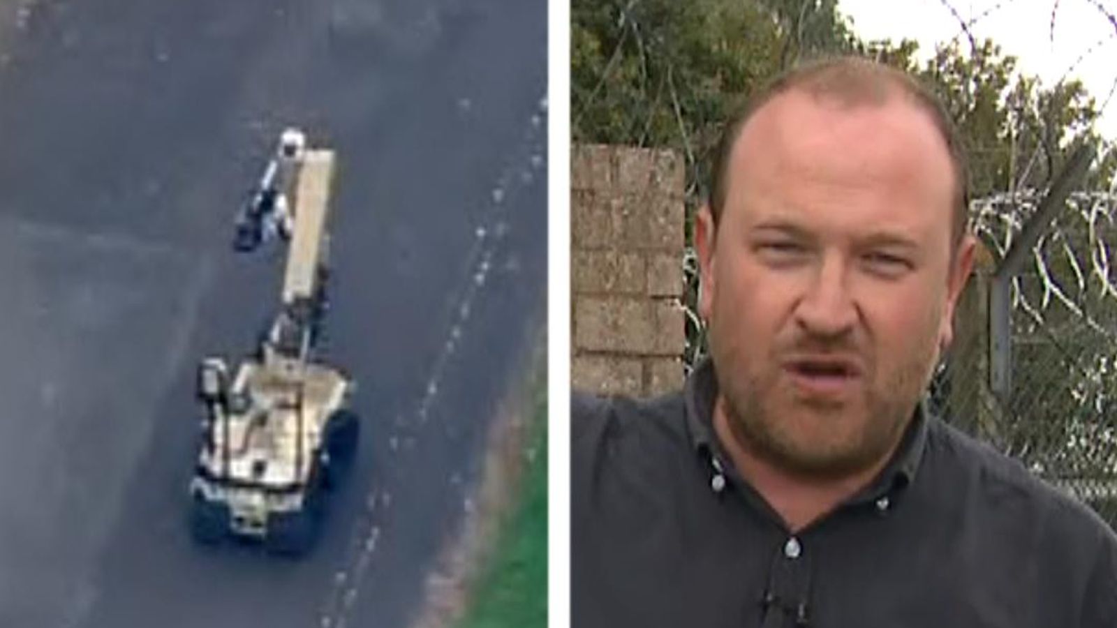 Aerial images show scale of police operation near RAF base