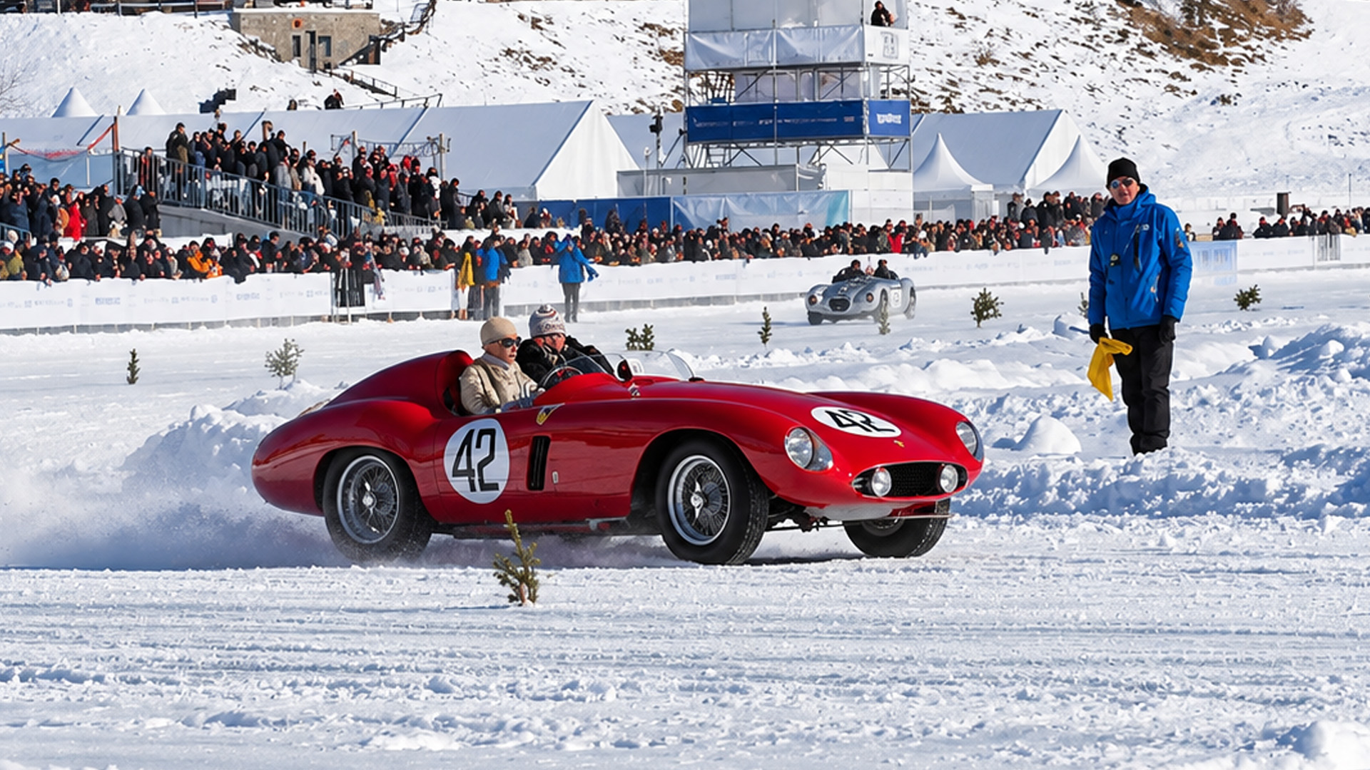 Ferrari 750 Monza brings classic racing to a snowy track
