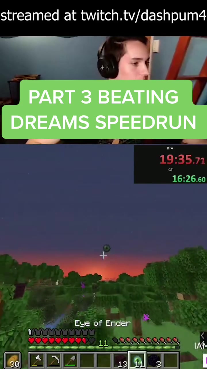 Pt3 Minecraft Speedrun: I beat @dreamwastakenwastaken in his 1.16 tim...