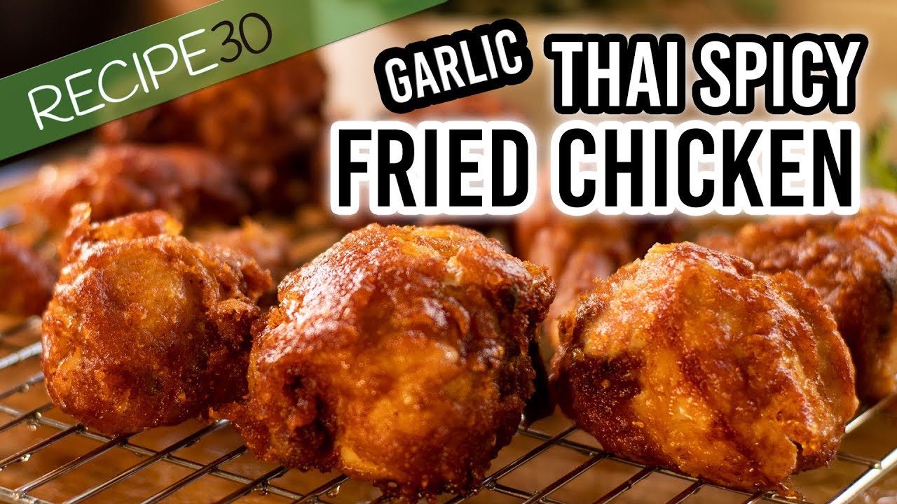 Thai garlic fried chicken ASMR 🍗🔊
