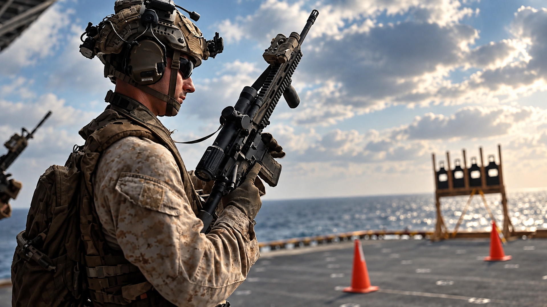 Inside combat marksmanship training on USS Boxer