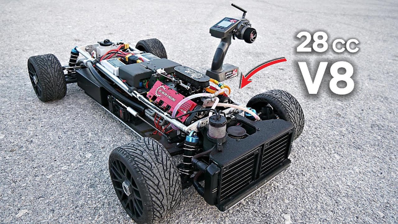 Testing a 1:5 scale RC V8 engine build