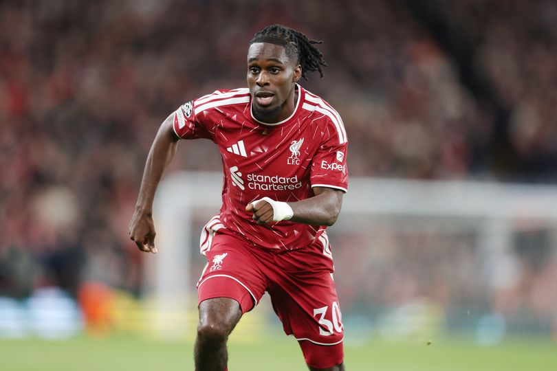 Jeremie Frimpong of Liverpool during the UEFA Champions League clash with Atletico Madrid