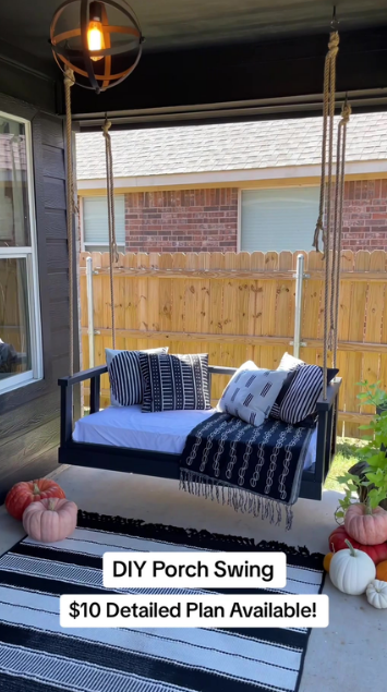DIY porch swing project with step by step plans