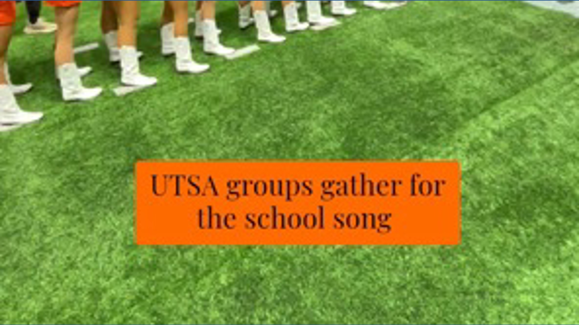 UTSA team and groups gather for school song