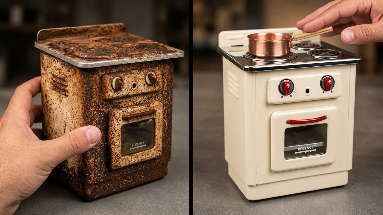 I restored a tiny rusty stove... and it actually works