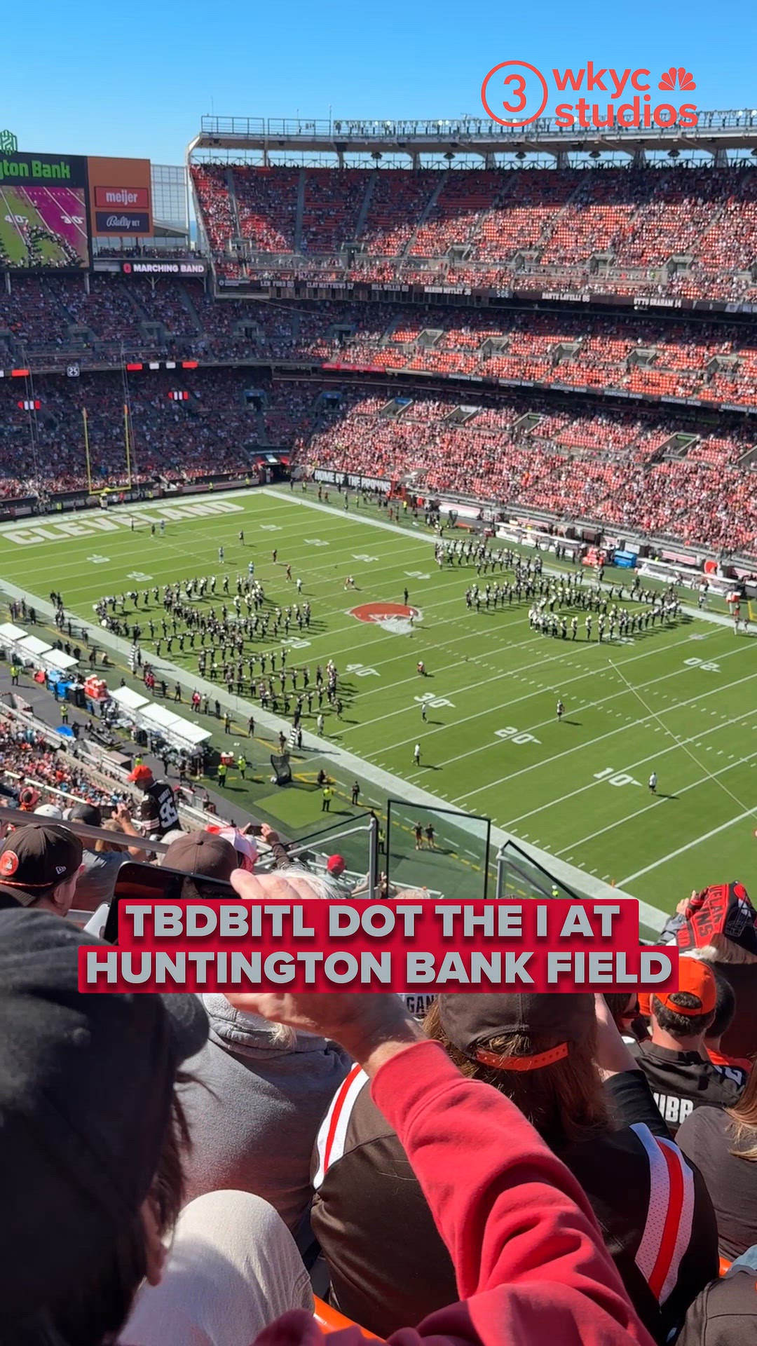 The Ohio State University Marching Band dot the i at Huntington Bank Field