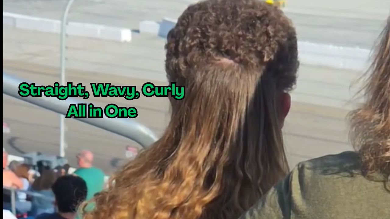 Girl displays three distinct textures in one hairstyle