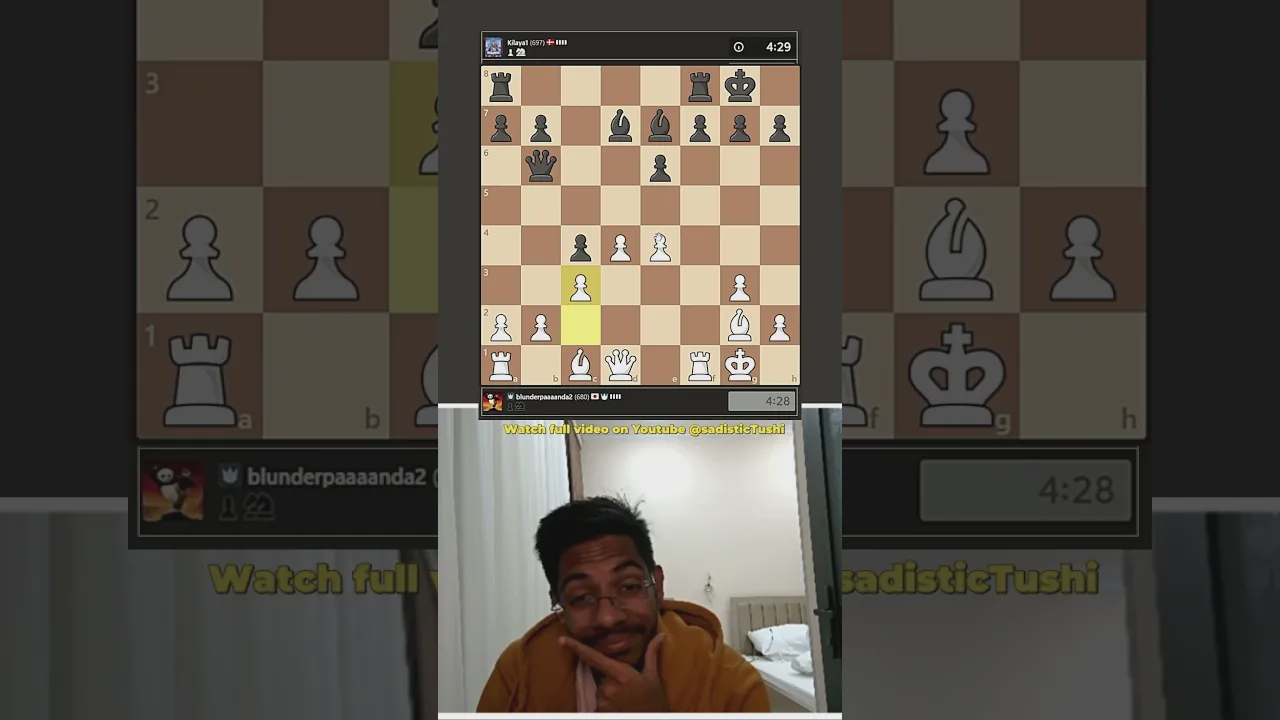 Abertura rápida contra jogador de 697 de rating