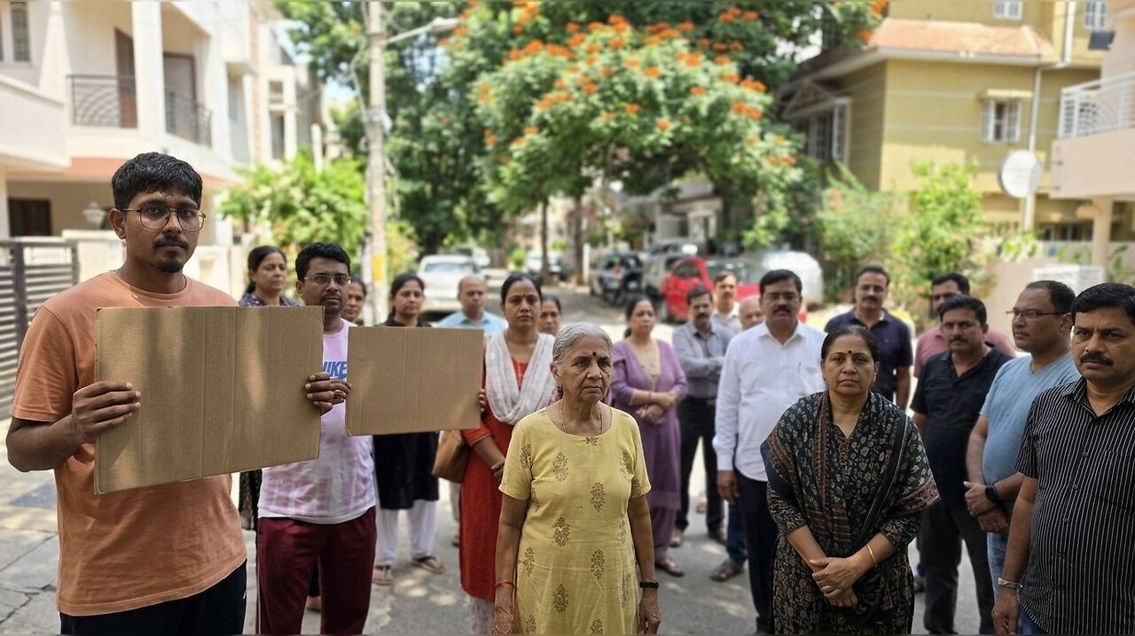 HRBR Layout residents protest against new homestay and café development