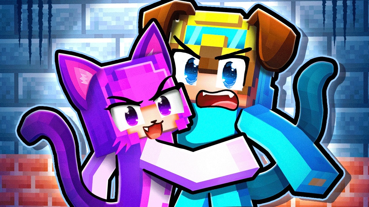 Cat and dog forbidden love in Minecraft!