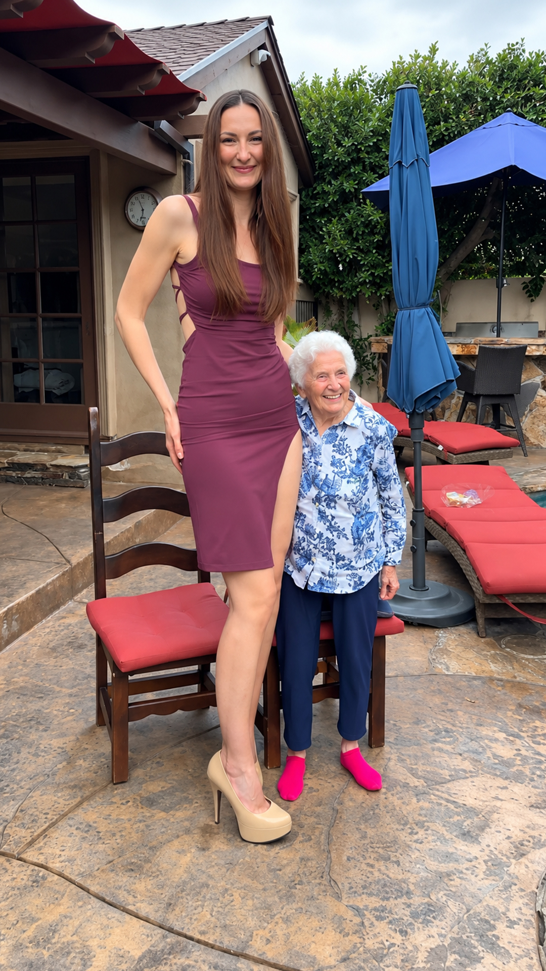 Granny height vs. the world's tallest model