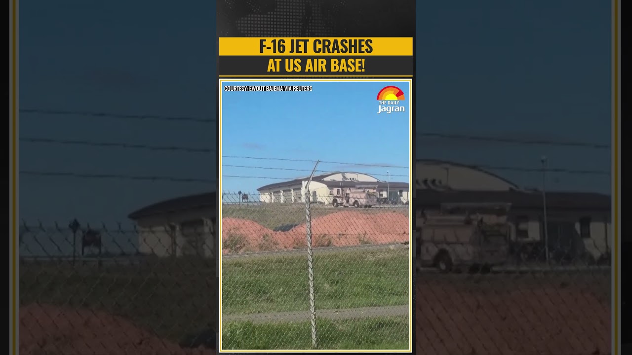 On cam! F-16 fighter jet crashes at US air base in Spangdahlem, Germany ...