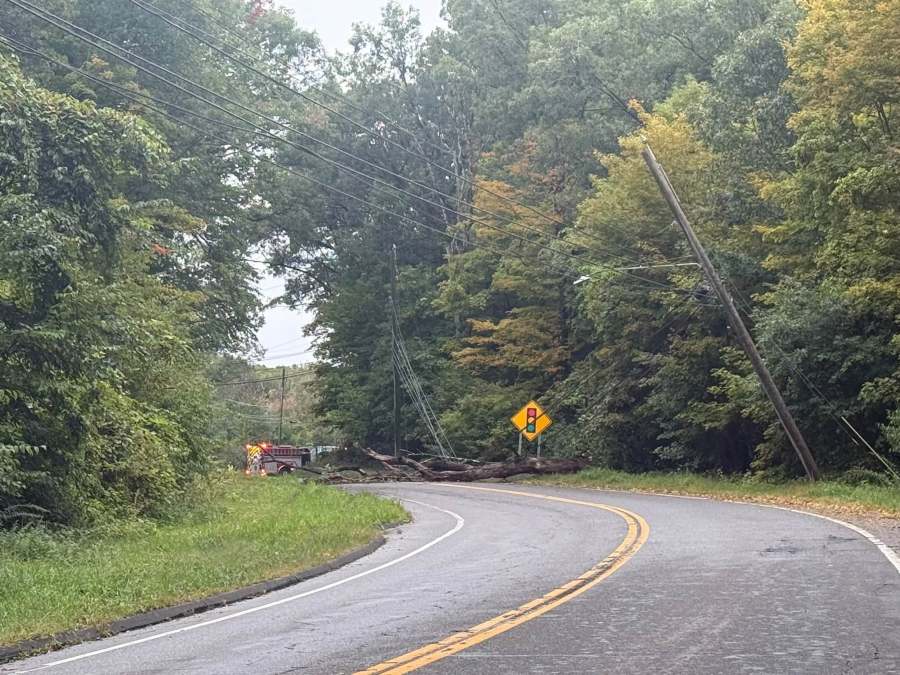 Road in Middlefield closed after downed tree knocks wires onto roadway
