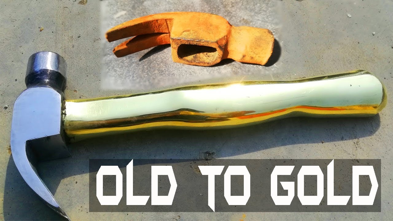 Antique rusty hammer restoration