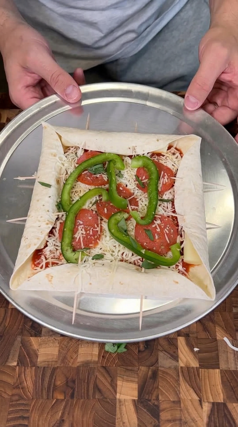 Easy stuffed crust pizza at home