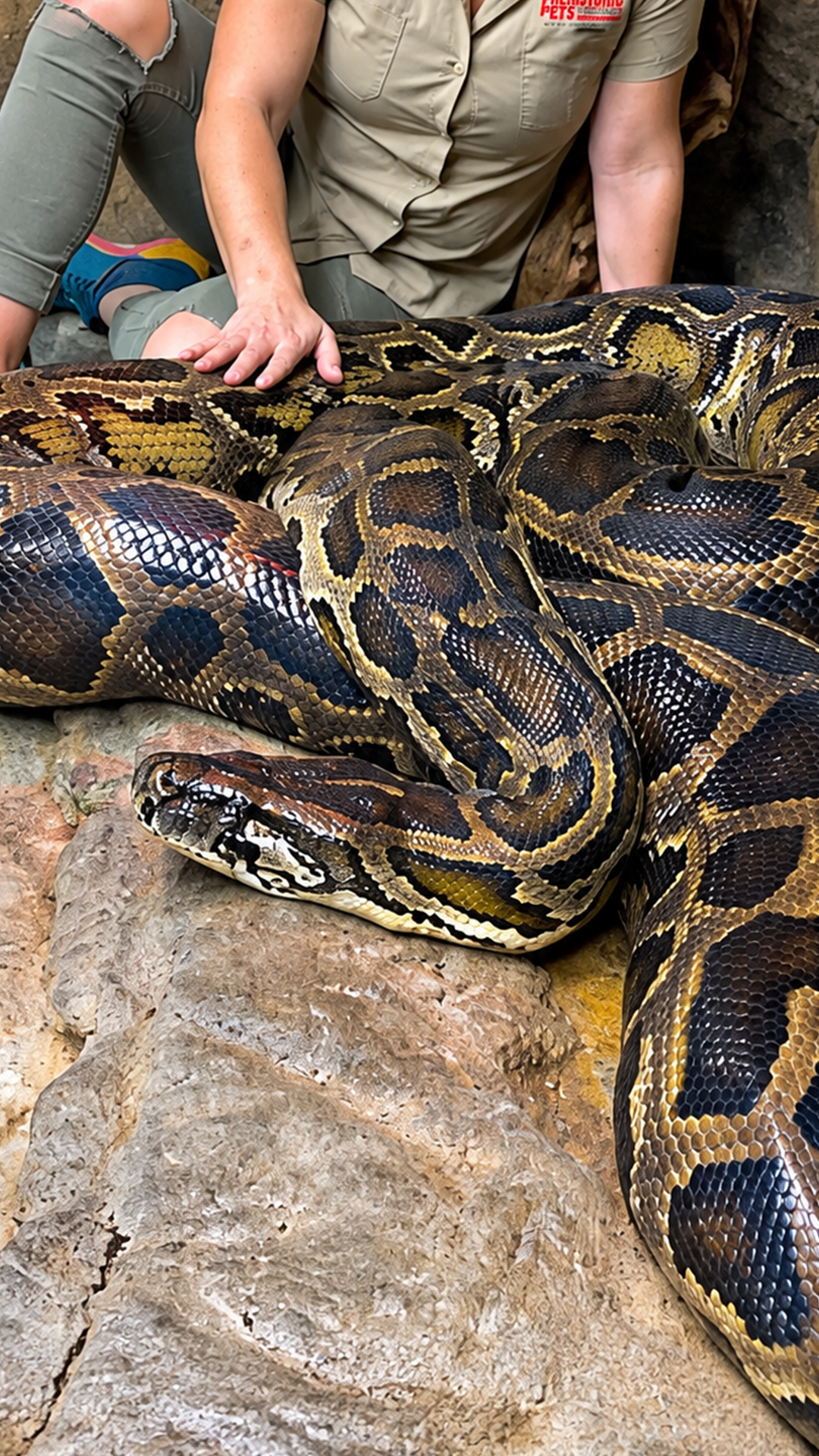This massive Burmese python shows how huge these snakes get