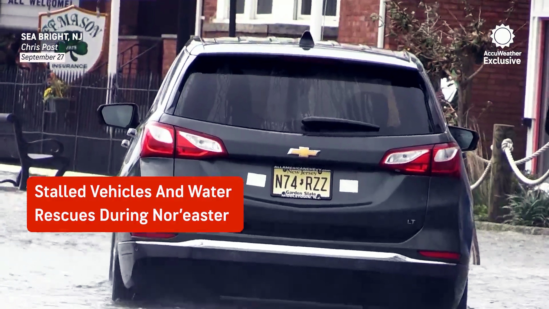 Stalled vehicles and water rescues during nor'easter flooding