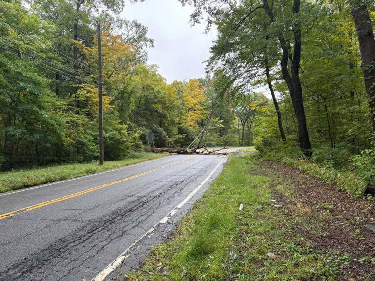 Road in Middlefield closed after downed tree knocks wires onto roadway