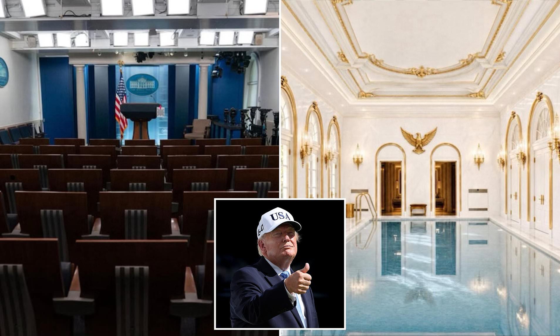 Trump gives whole new meaning to press pool as he hints at remodeling ...