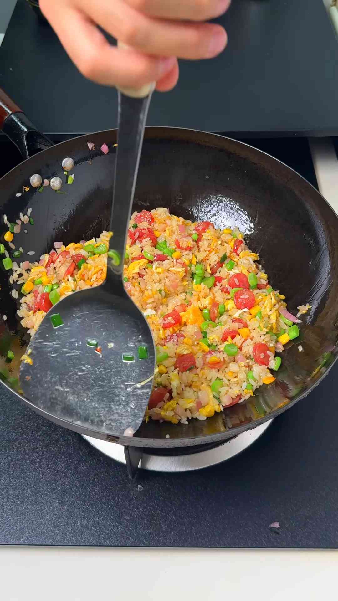 Chinese sausage and green bean fried rice made easy