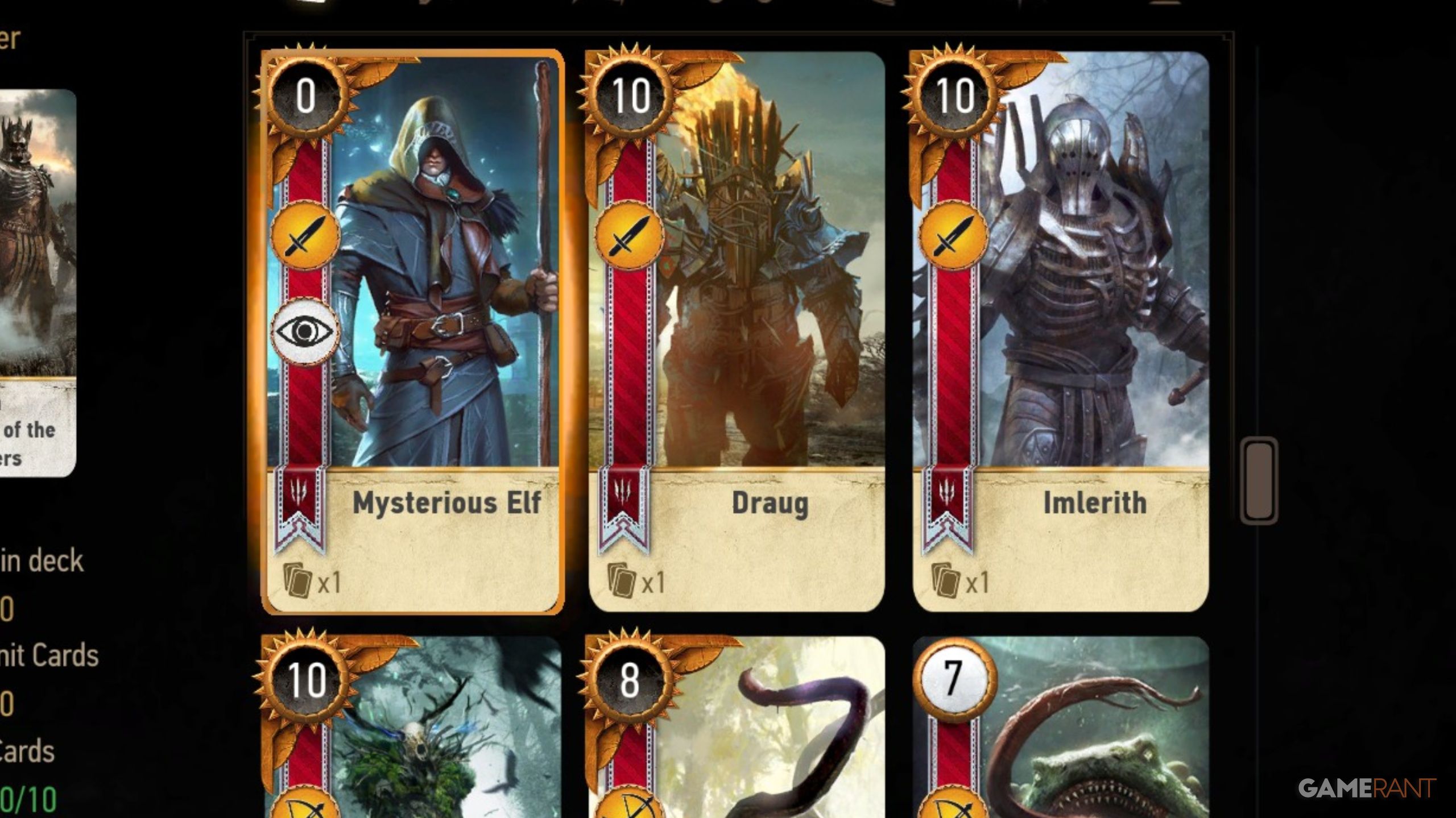 The Witcher 3: Best monsters Gwent deck