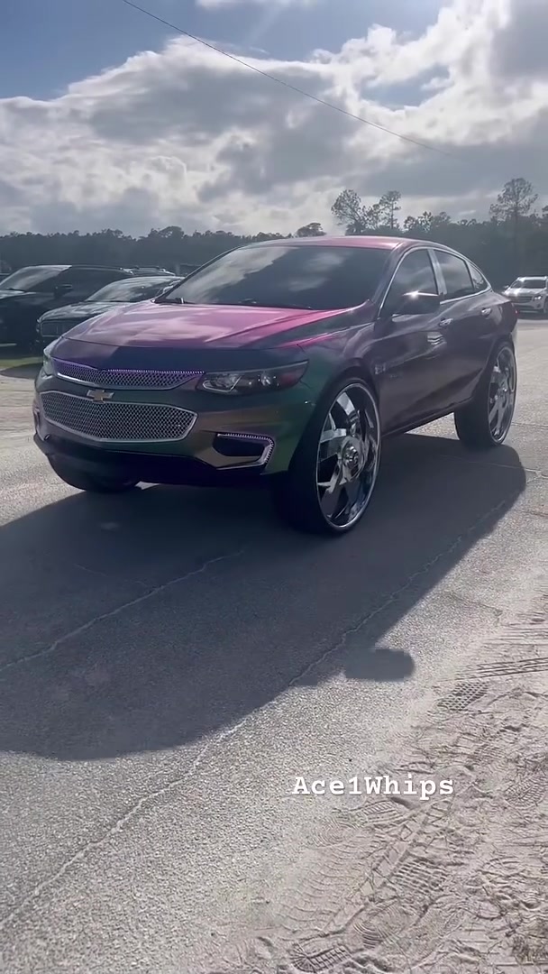 Outrageous Chevy Malibu on 30” DUB floaters