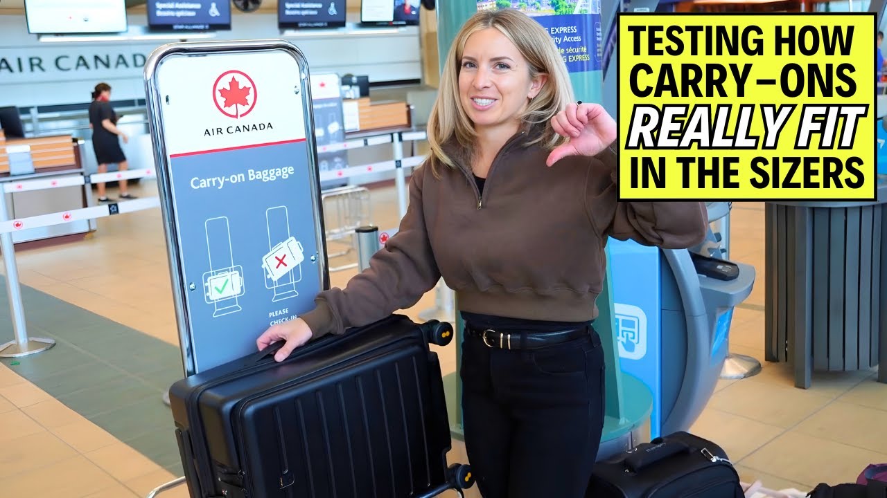 Testing carry on luggage at the airport for the most popular airlines