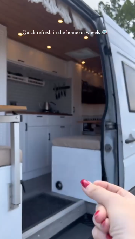 Inside a luxury Sprinter van conversion