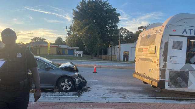 Car smashes into MARTA bus