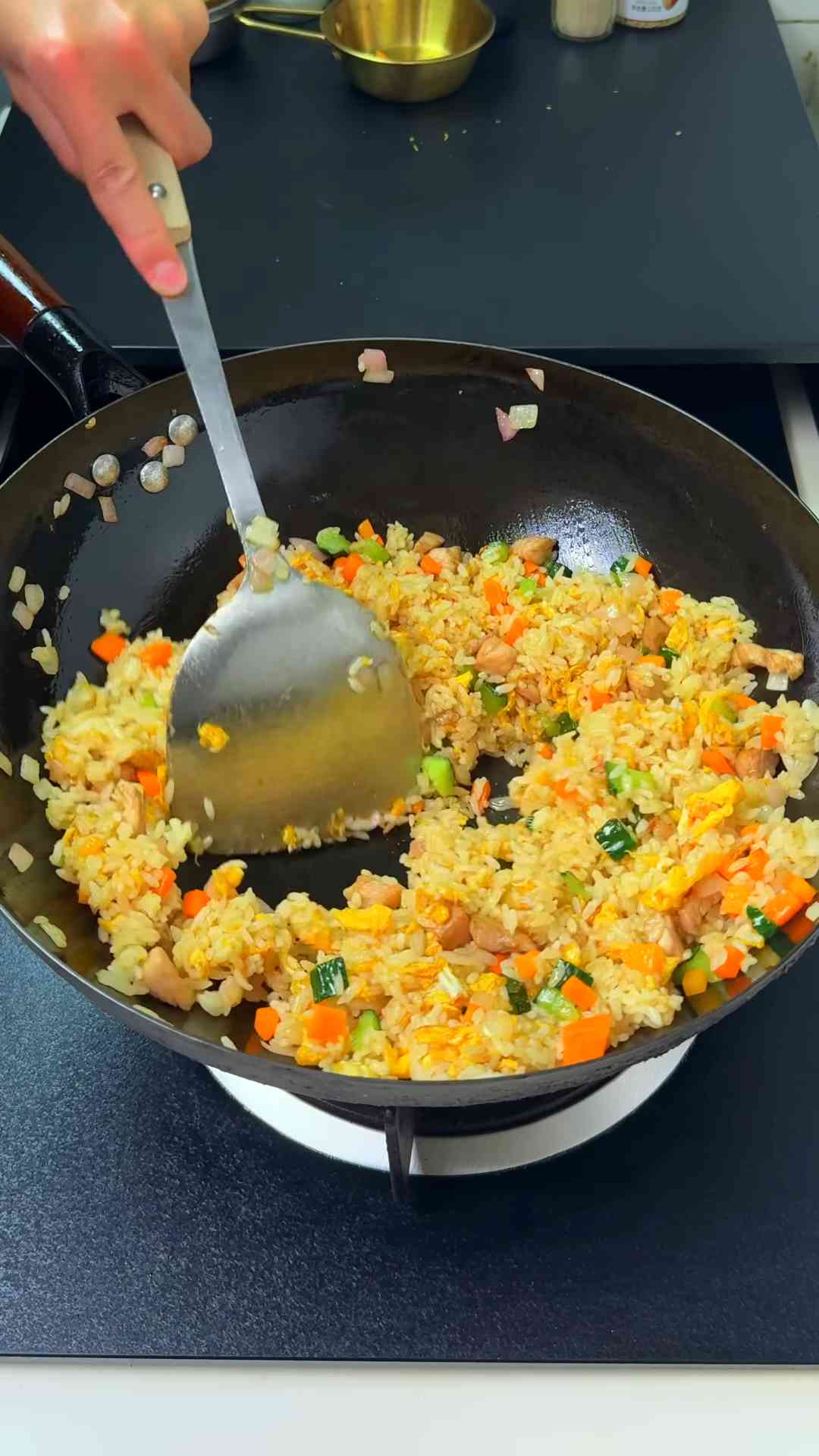 Pork and cucumber curry fried rice