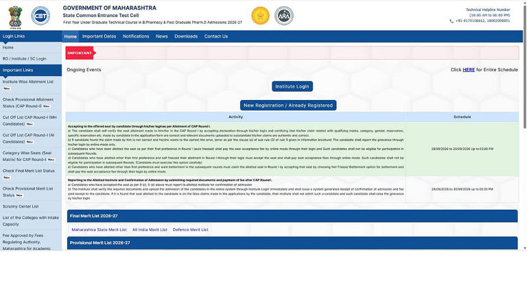 MHT CET BPharmacy CAP round 1 cutoff 2026: ICT Mumbai at 99.94 ...