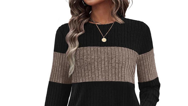 Grab the Wiholl color block sweater for just $10 in 23 colors this fall!