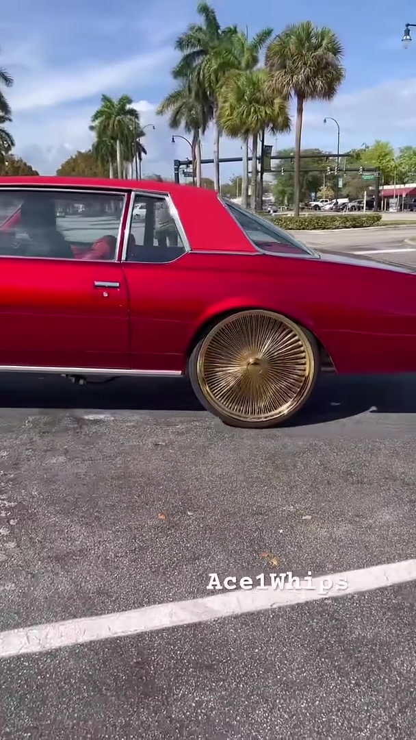 Aerocoupe Chevy box on gold 26’s wire wheels