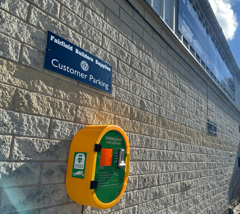 New community defibrillator installed at High Peak business